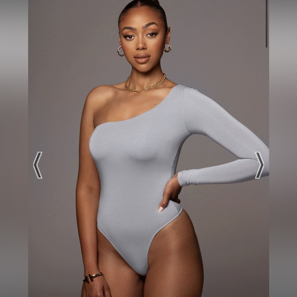 JLUXLABEL | JLUXBASIX Blue Marvel One Shoulder Bodysuit